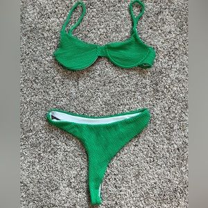 Two Piece Green Bathing Suit Size M